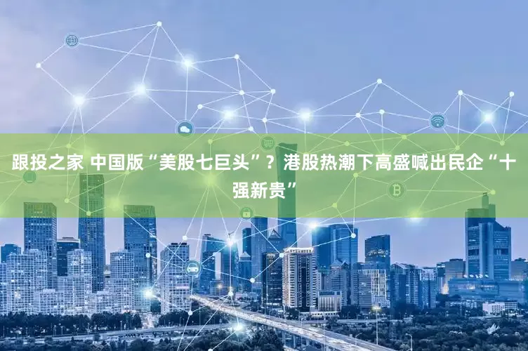 跟投之家 中国版“美股七巨头”？港股热潮下高盛喊出民企“十强新贵”